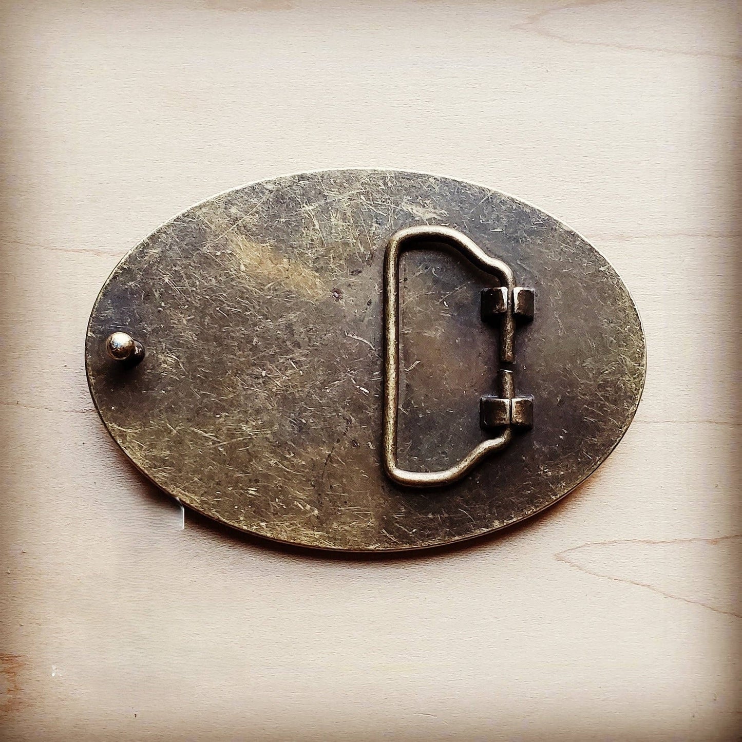 Rope Edge Gold Metallic Hair on Hide Leather Belt Buckle