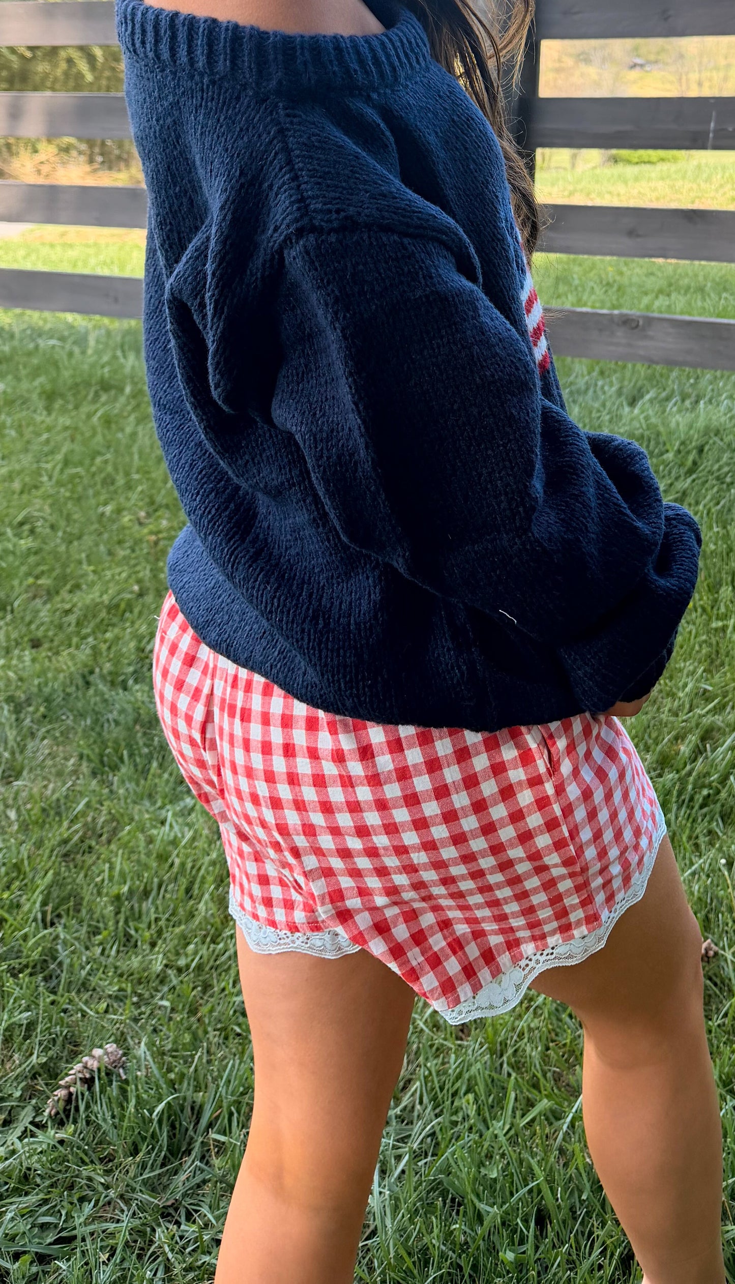 Plaid Lace Shorts