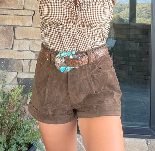 Saddle Up Suede Shorts