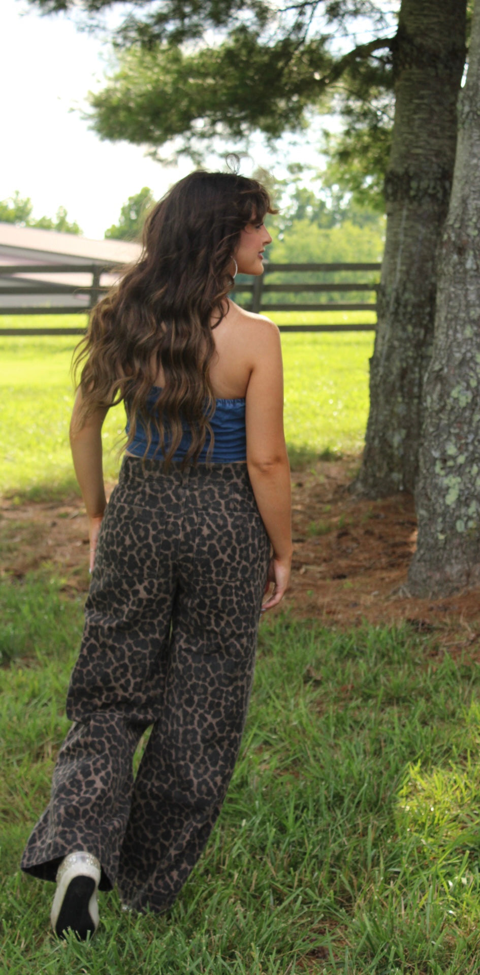 Leopard Print Wide-Leg Pants