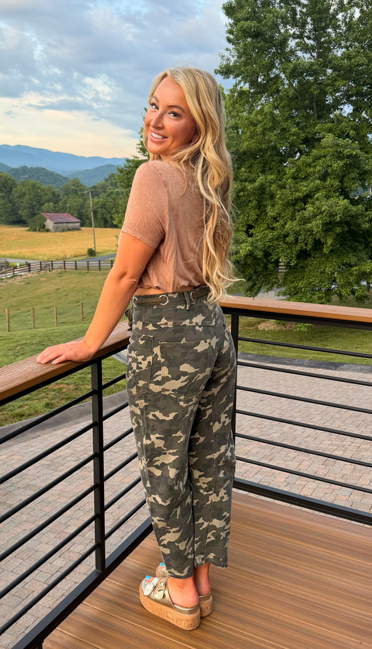 Camo Barrel Jeans