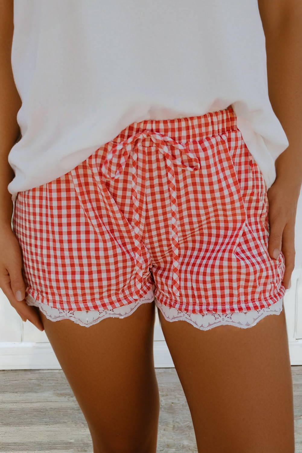 Plaid Lace Shorts