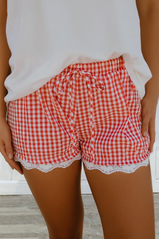 Plaid Lace Shorts