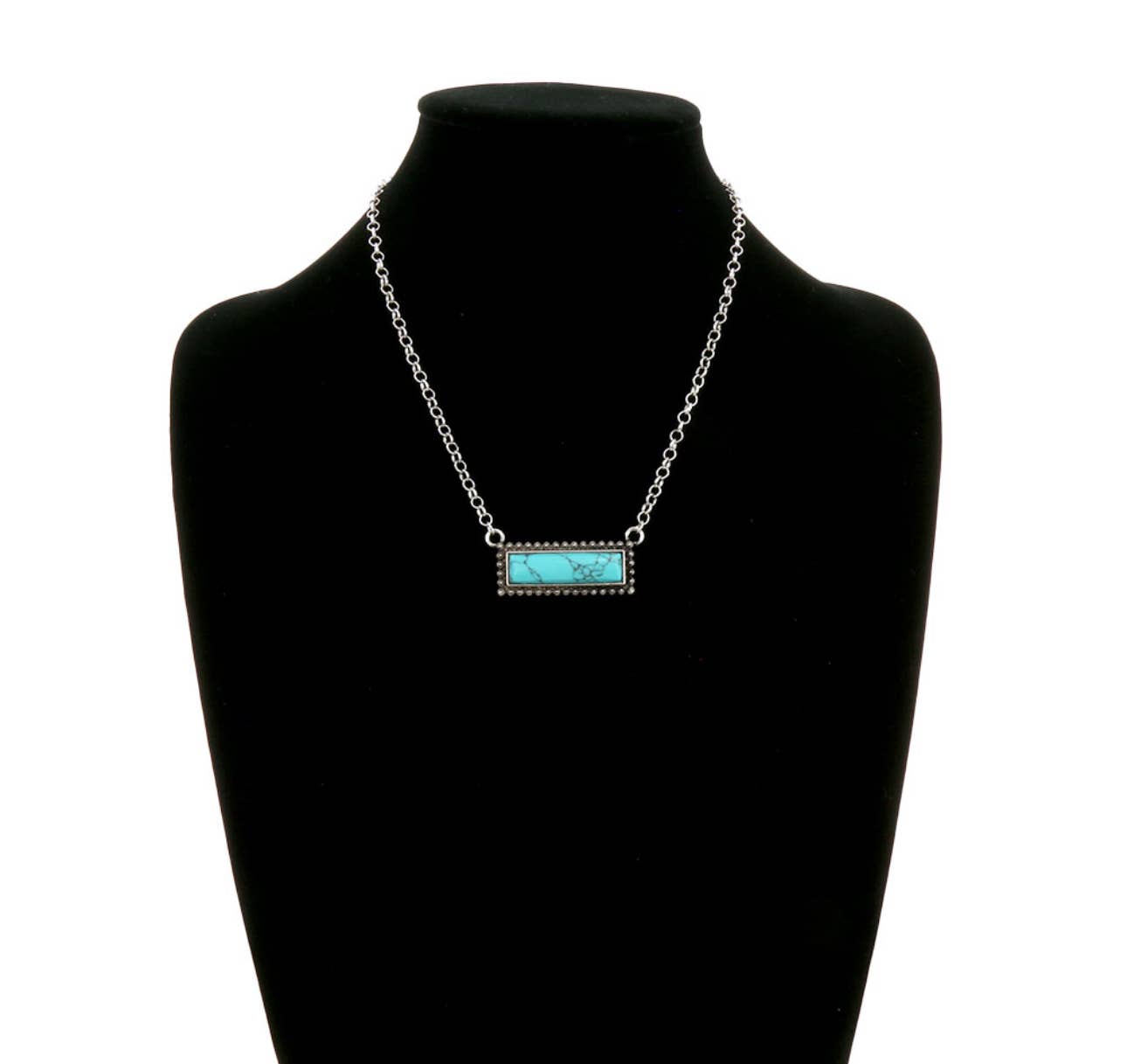 Western Pendant Necklace - teardrop bar lightning bolt 
