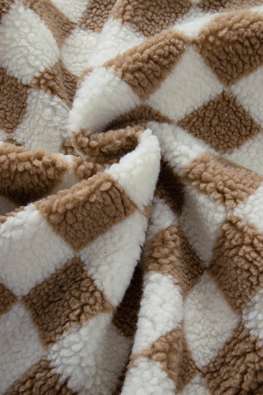 Checkered Collared Sherpa  Jacket Vest | S-XL