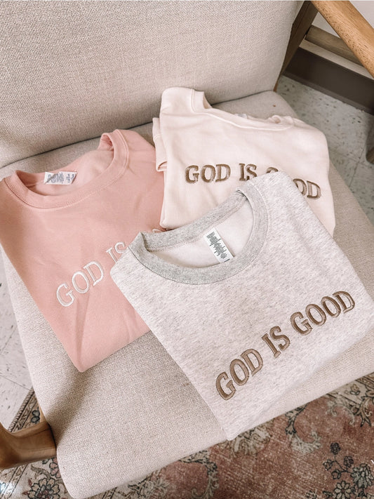 God is Good sweatshirt- Dusty Pink